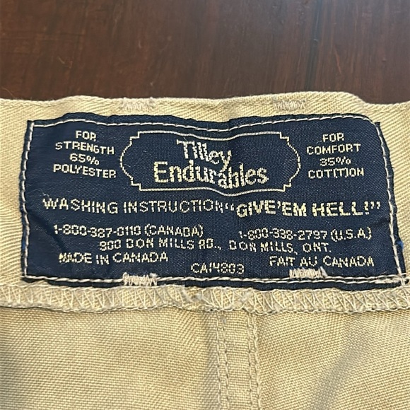TILLEY ENDURABLES Vintage ‘Give Em Hell’ High Waist Cargo Travel Safari Shorts - Picture 7 of 15